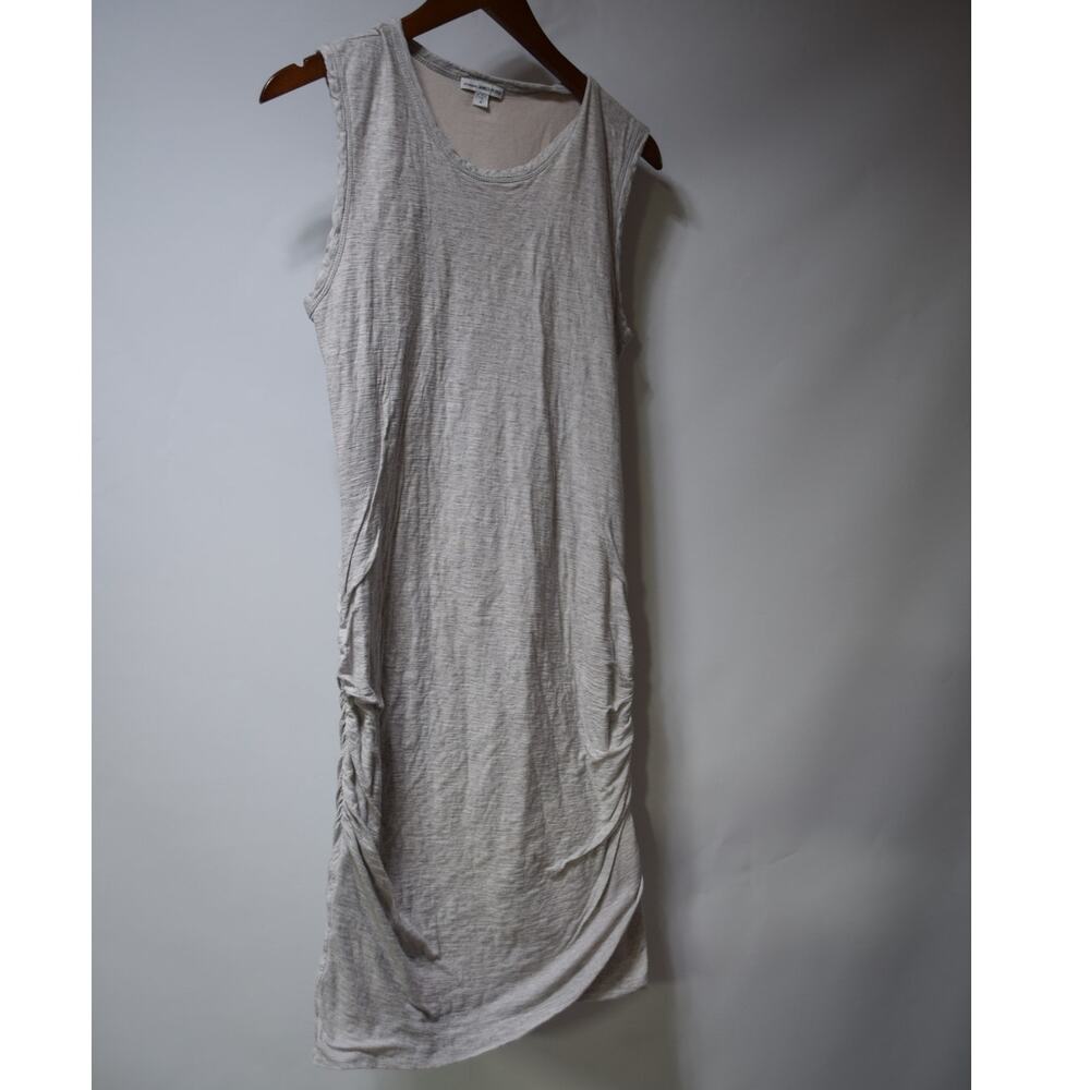 James Perse Standard Sleeveless Ruched Tank Dress Oatmeal Beige Size 4
